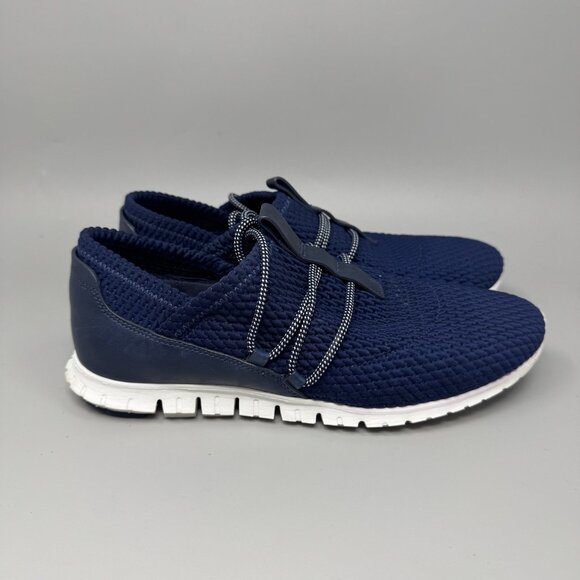 COLE HAAN Zerogrand Shoes Womens 8B Navy Stitchlite Oxford Wingtip Sneaker - Picture 1 of 8